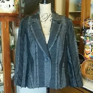 Fringe Detail Blazer Jacket size 14 by Tribal